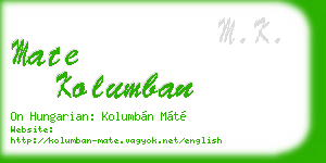 mate kolumban business card